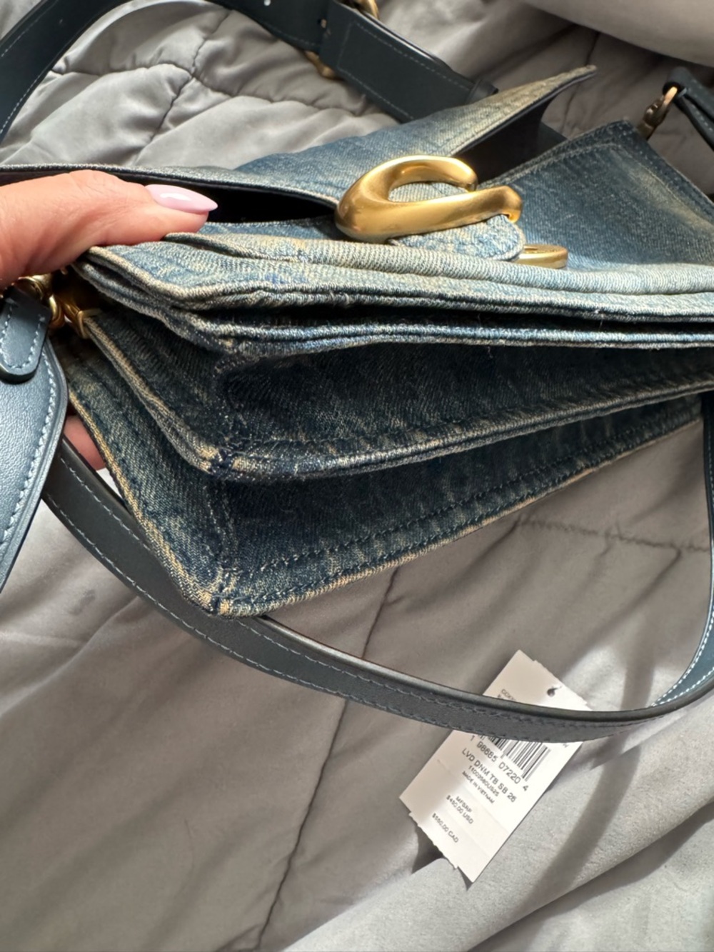 Coach Denim Blue Shoulder Bag with Gold Hardware Tabby 26 - Picture 9 of 15